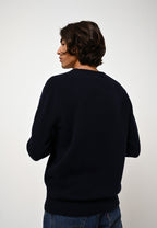 Round Neck Jumper 4-Ply Victo - Navy - 100% 4-Ply Cashmere