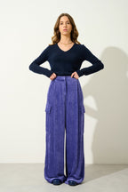 V-Neck Jumper 4 Threads - Chelsea - Navy