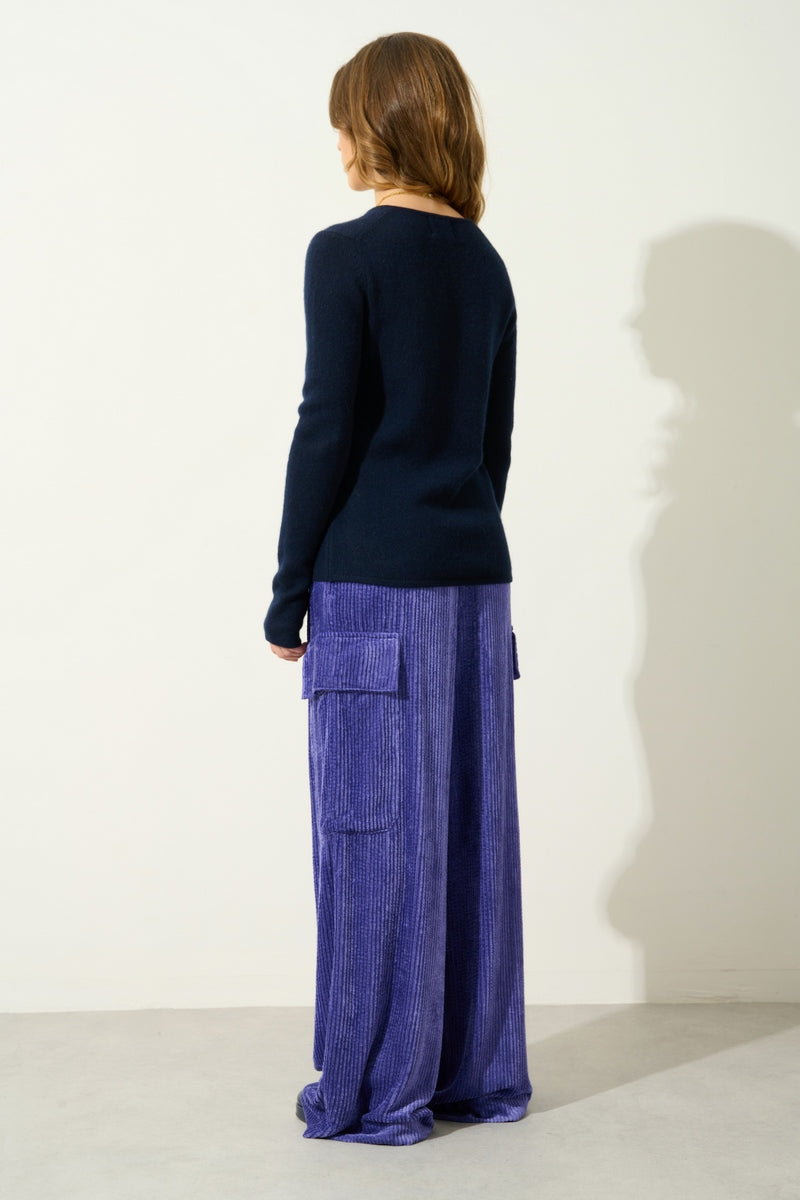 V-Neck Jumper 4 Threads - Chelsea - Navy