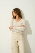 V-Neck 4-Ply Jumper - Chelsea - Ivory
