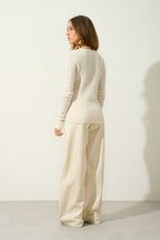 V-Neck 4-Ply Jumper - Chelsea - Ivory