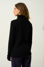 4-Ply Roll-Neck Jumper - Linda - Black