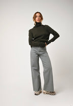 4-Ply Roll-Neck Jumper - Linda - Khaki