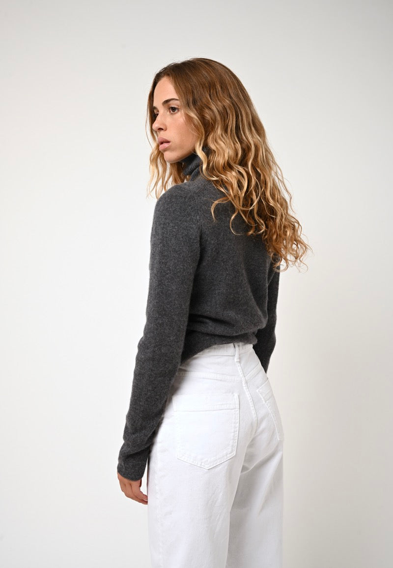 Jersey Cuello Vuelto 4 Hilos - Linda - Antracita Jaspeado