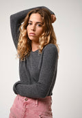 Pull Col Rond 4 Fils - Ivy - Anthracite Chiné