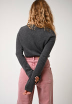 Pull Col Rond 4 Fils - Ivy - Anthracite Chiné