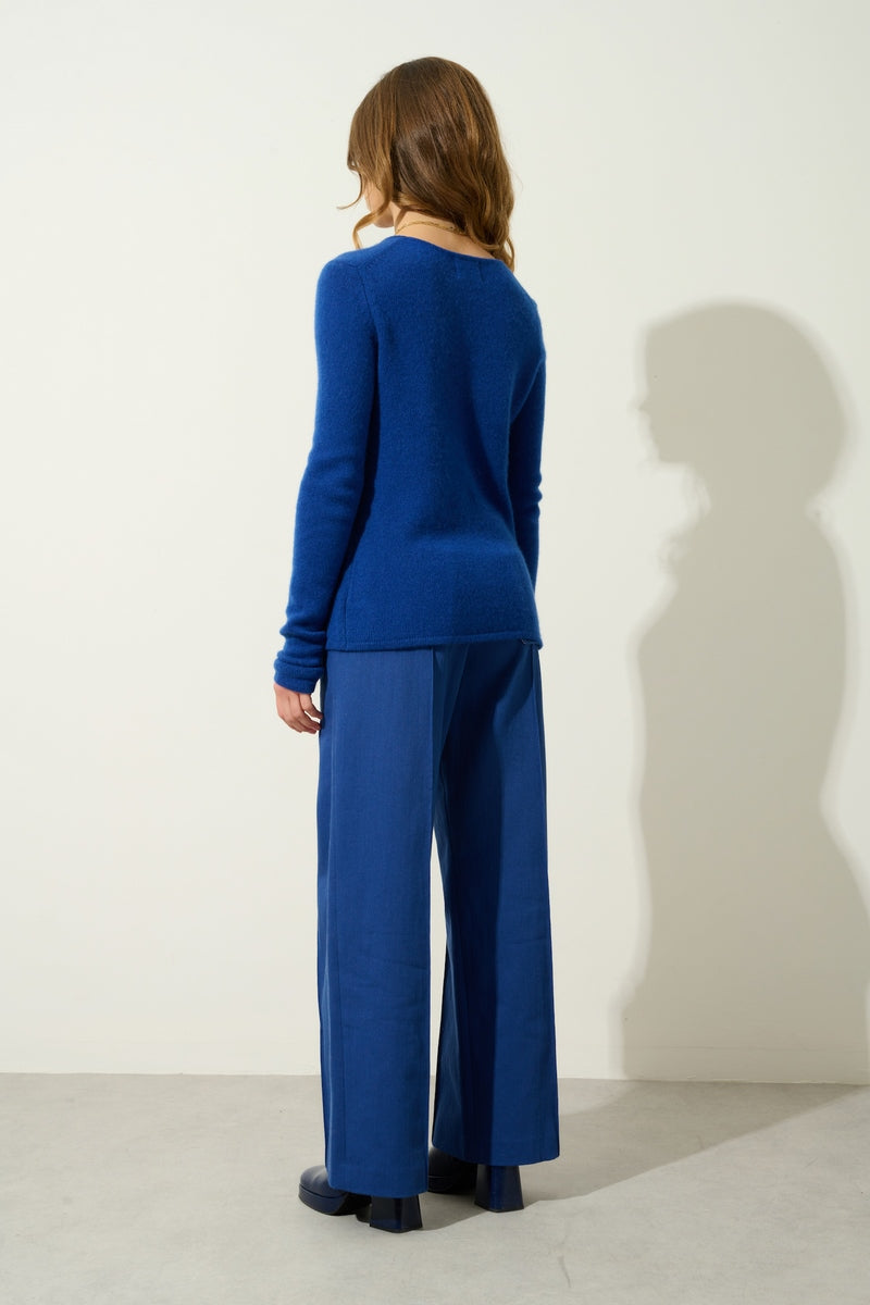 4-Ply Round Neck Jumper - Ivy - Ultramarine