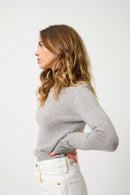 Pull Col Rond 4 Fils Ivy - Nuage Chiné - 100% Cachemire 4 Fils - Femme