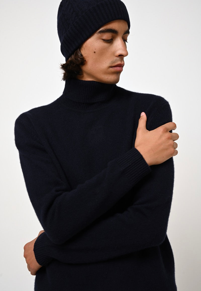 Pull Col Roulé 4 Fils - Martin - Navy