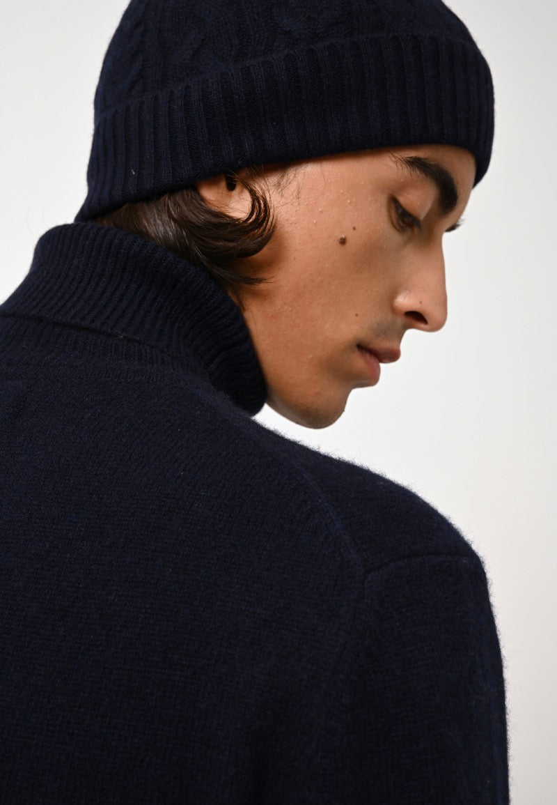 Pull Col Roulé 4 Fils - Martin - Navy