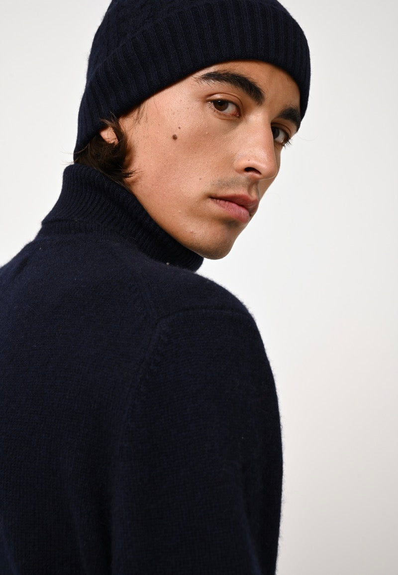 4-Ply Turtleneck Sweater - Martin - Navy