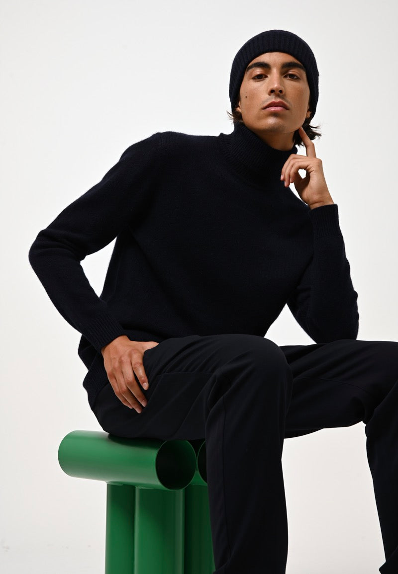 Pull Col Roulé 4 Fils - Martin - Navy