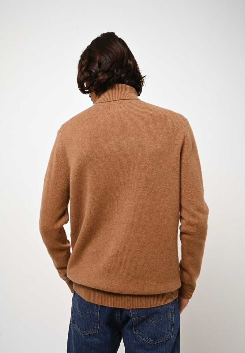 Pull Col Roulé 4 Fils Martin - Noisette - 100% Cachemire 4 Fils - Homme