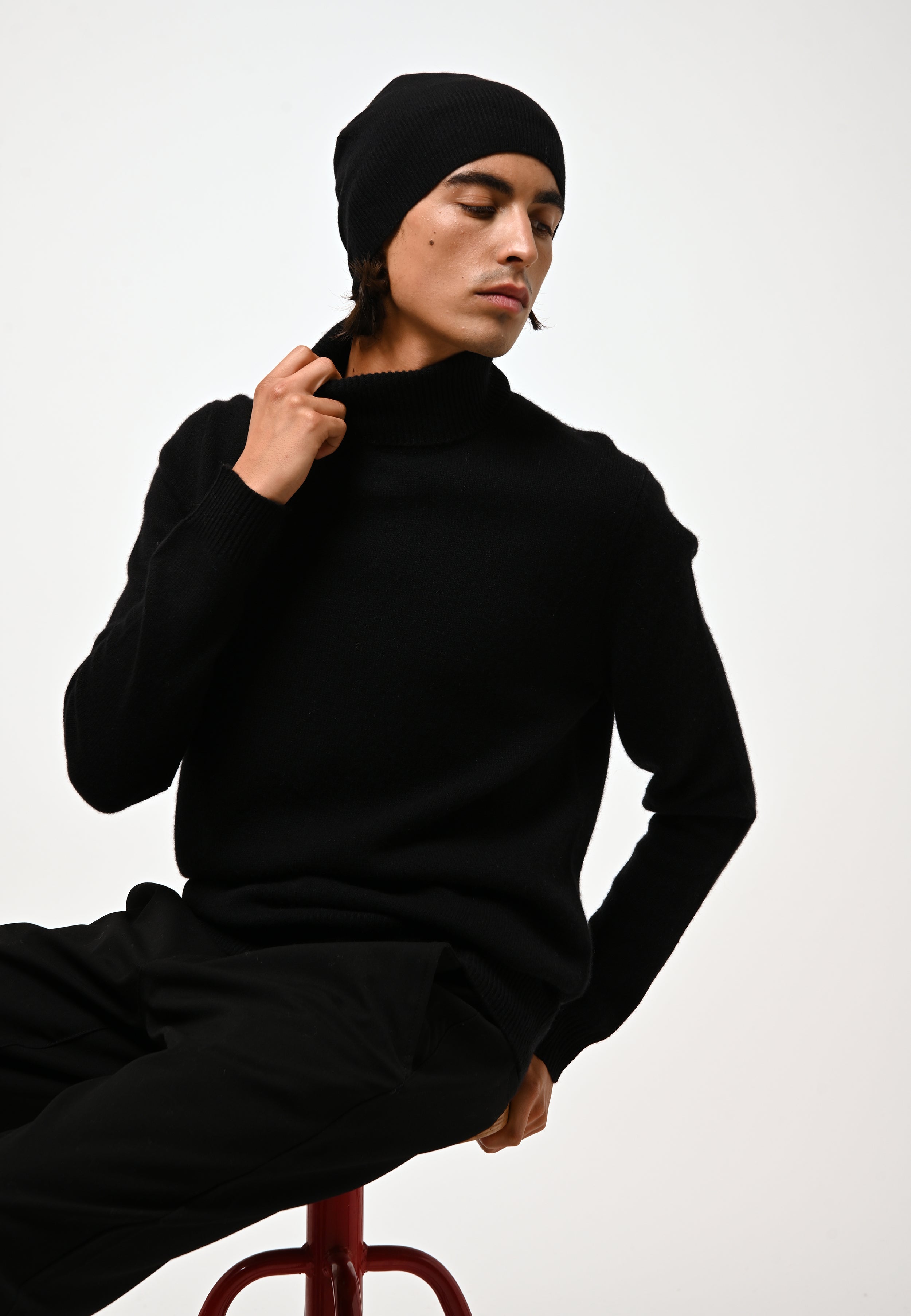 Jersey de cuello alto de 4 hilos - Martin - Negro