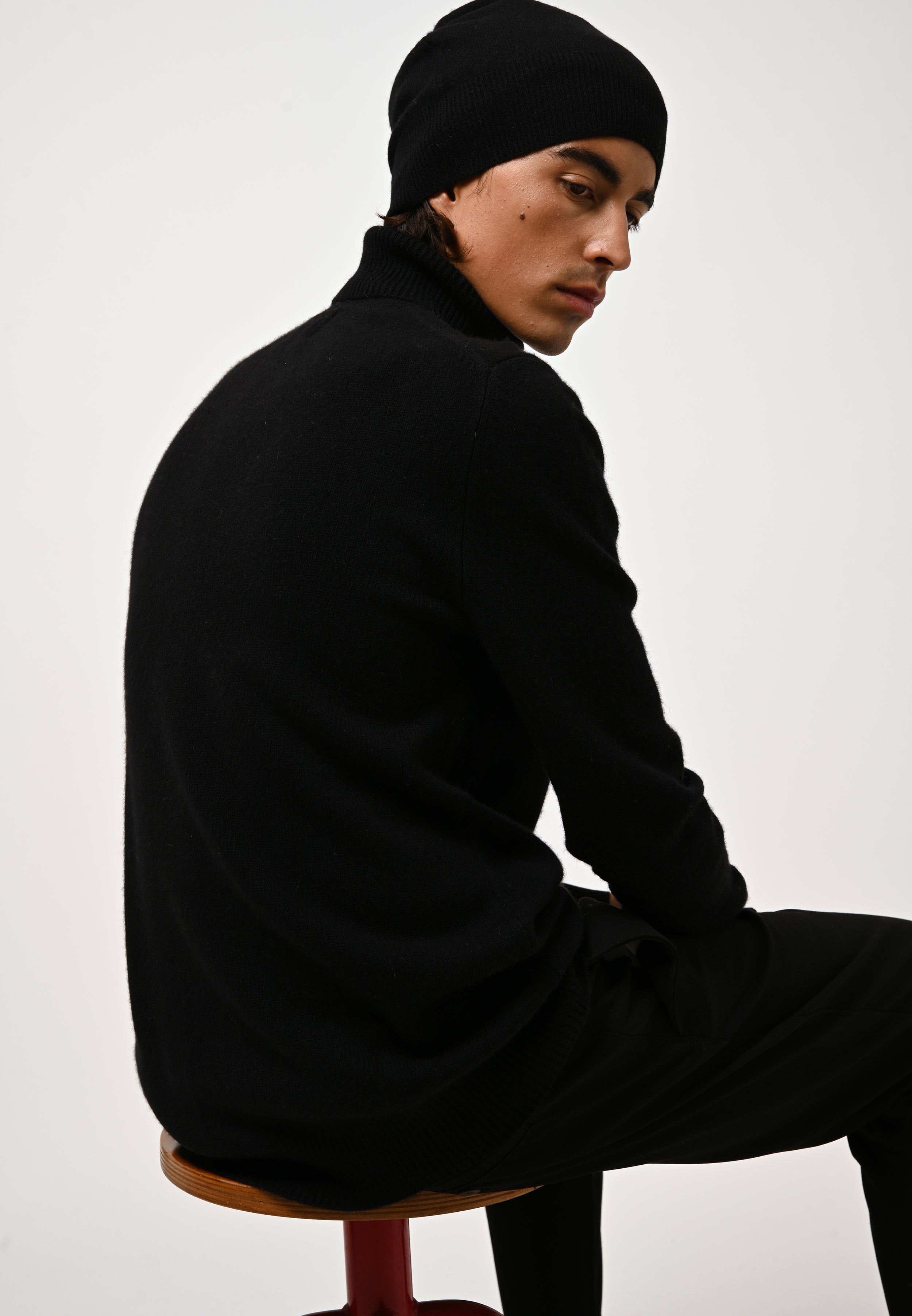Jersey de cuello alto de 4 hilos - Martin - Negro