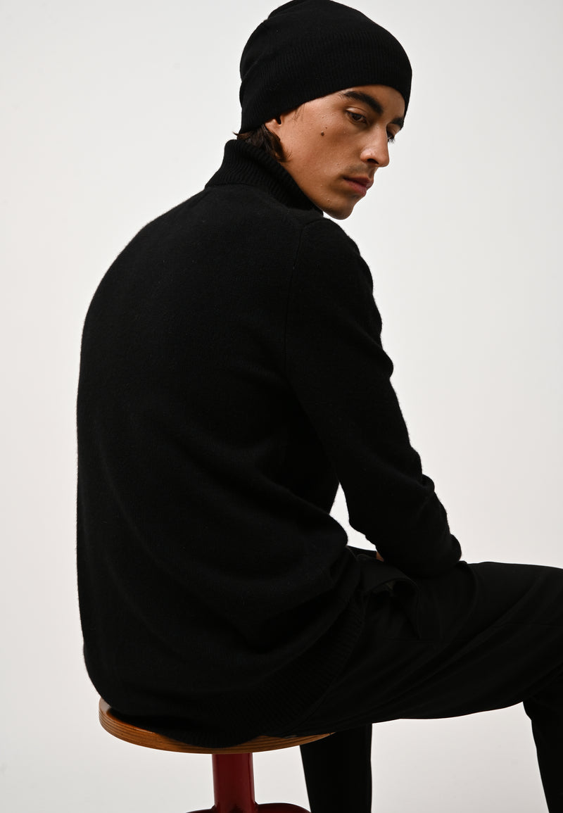 Pull Col Roulé 4 Fils - Martin - Noir