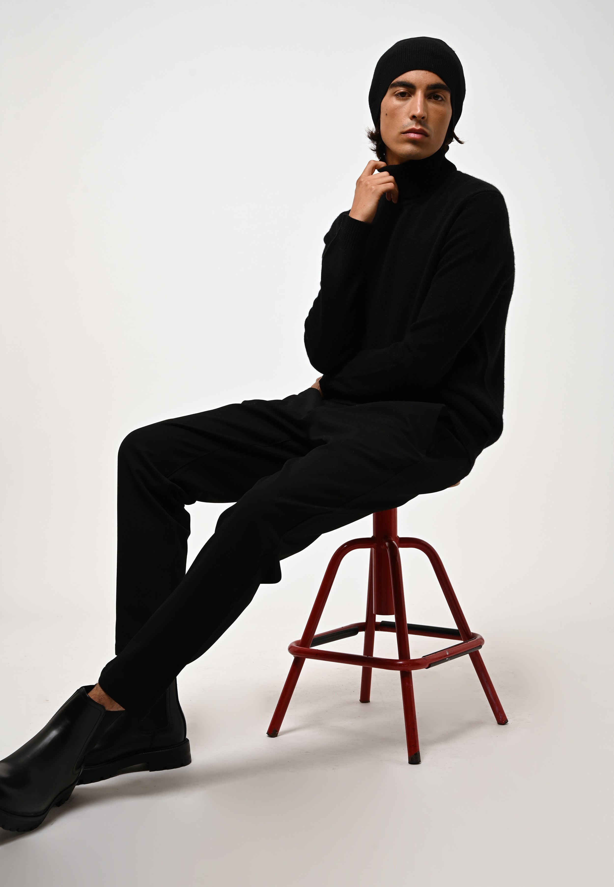 Jersey de cuello alto de 4 hilos - Martin - Negro
