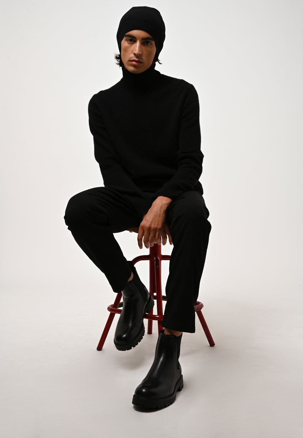 Jersey de cuello alto de 4 hilos - Martin - Negro