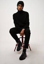 Jersey de cuello alto de 4 hilos - Martin - Negro