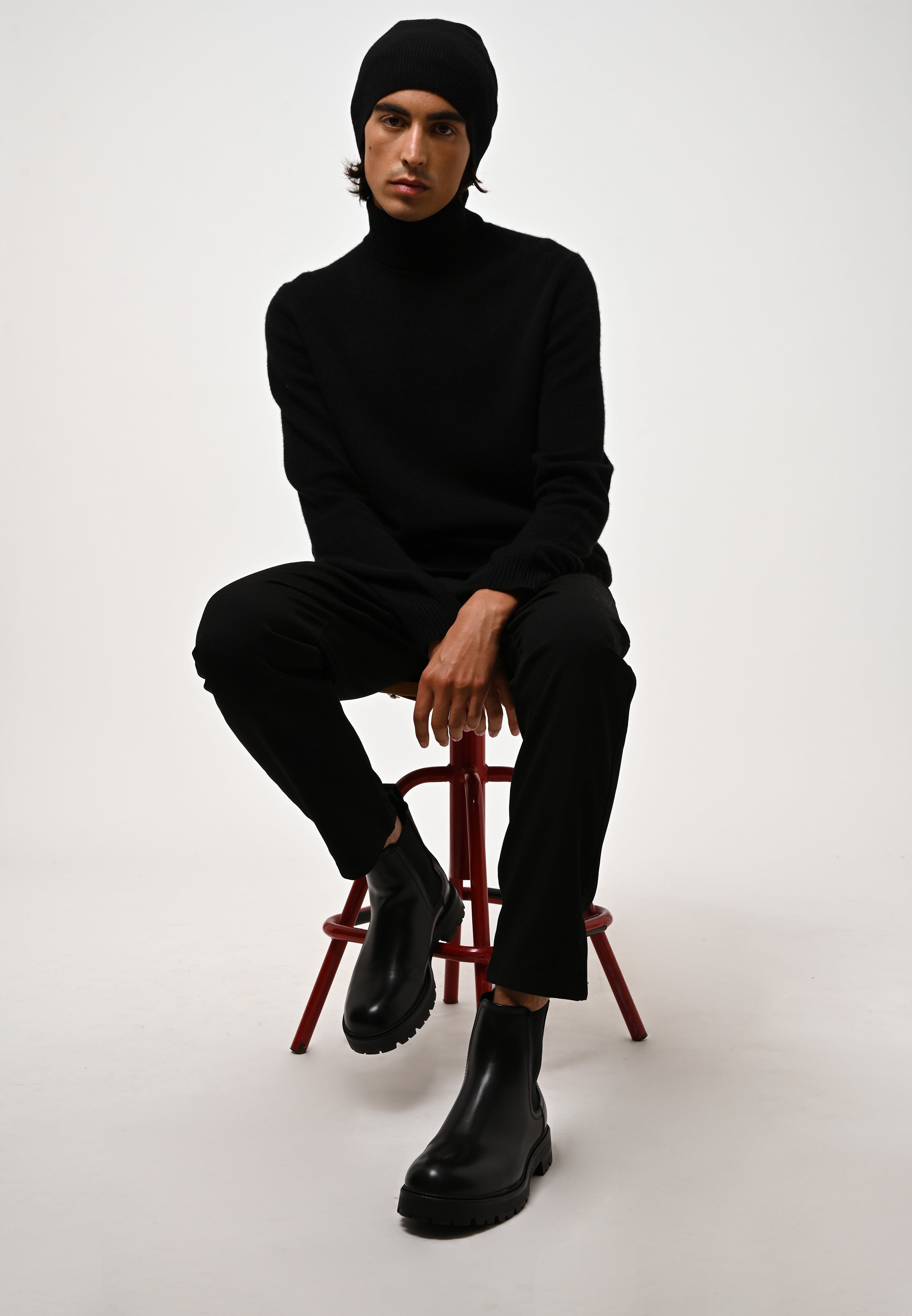 Jersey de cuello alto de 4 hilos - Martin - Negro
