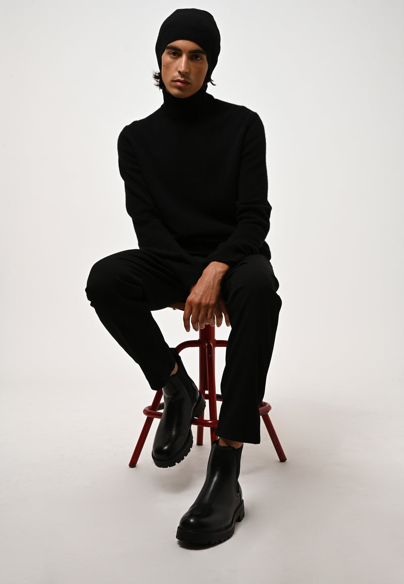 Pull Col Roulé 4 Fils - Martin - Noir