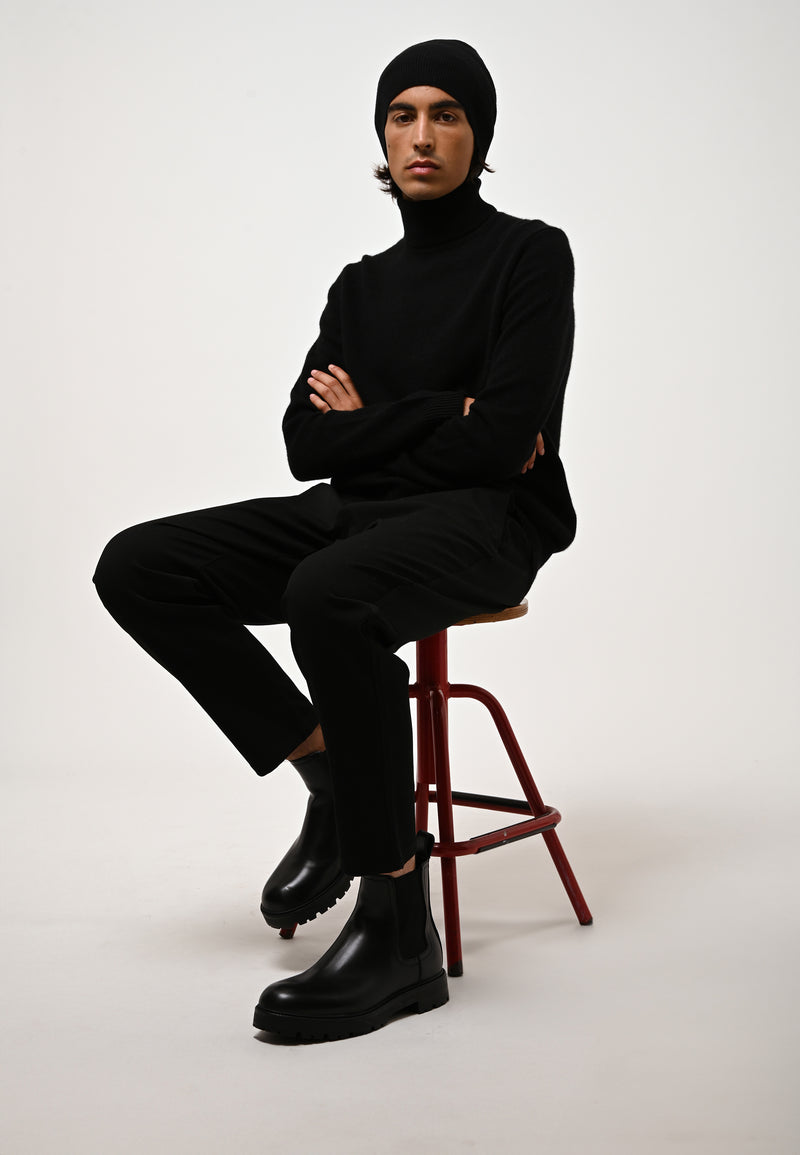 Pull Col Roulé 4 Fils - Martin - Noir