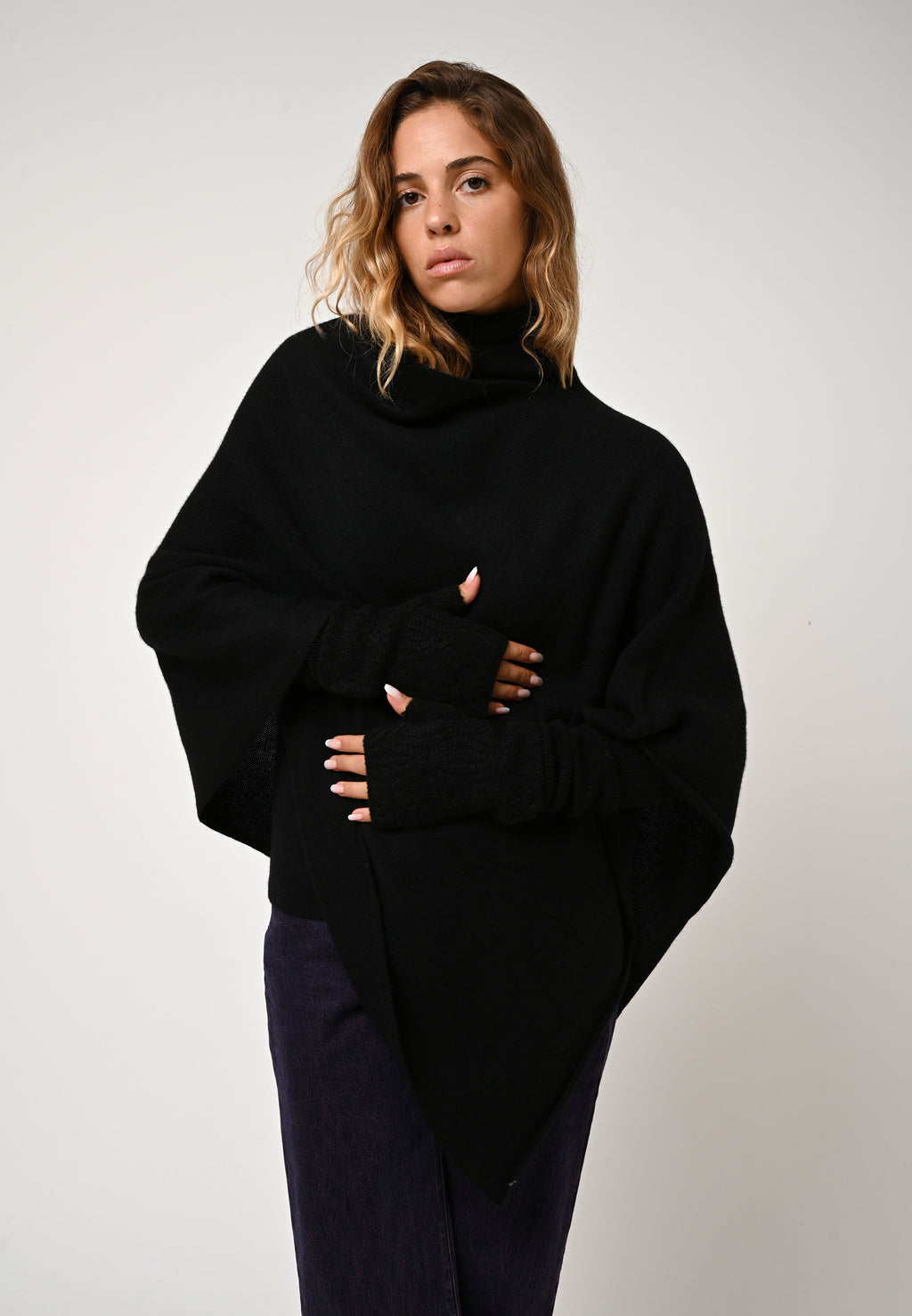 Poncho de 4 hilos - Meryl - Negro