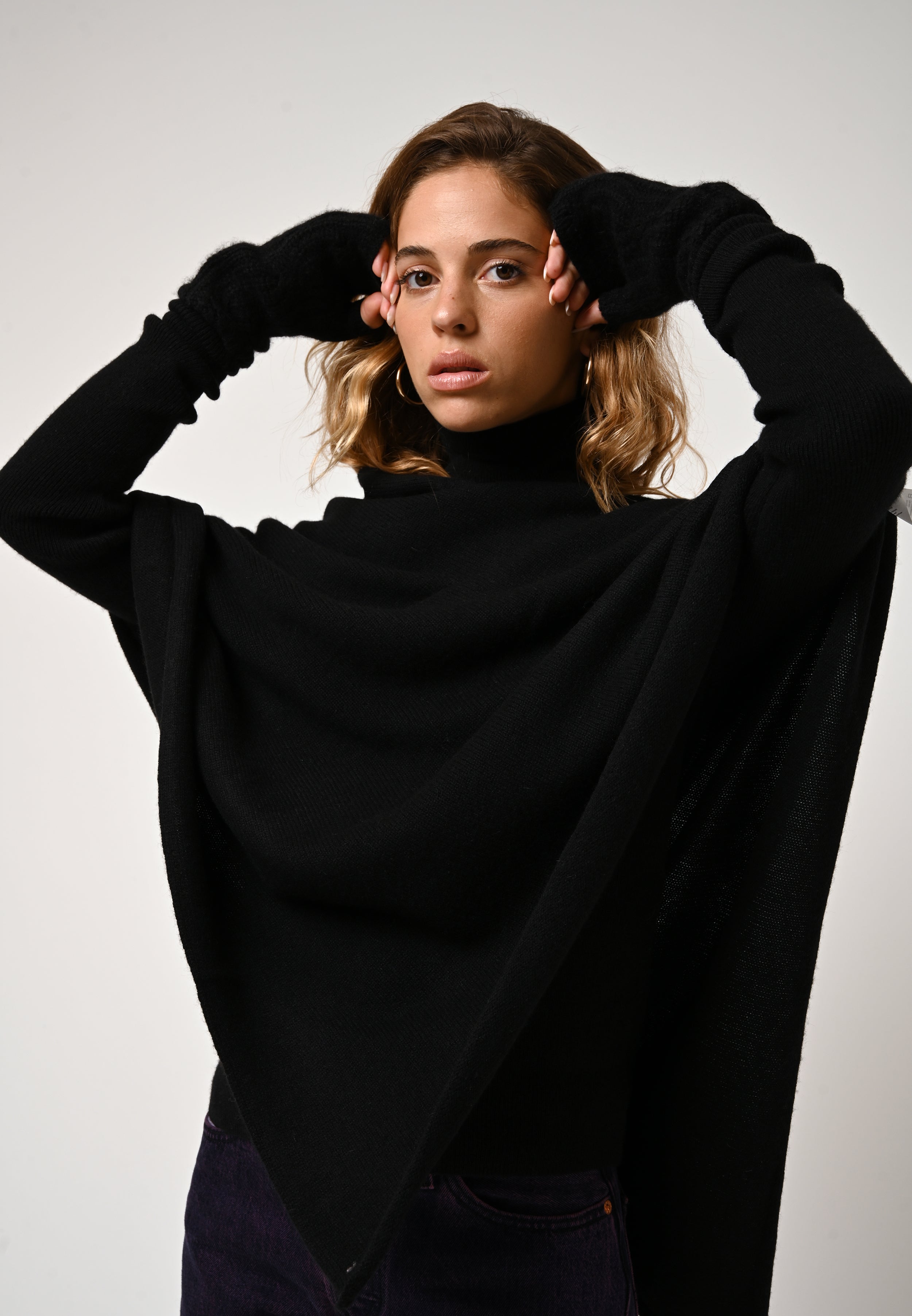 Poncho de 4 hilos - Meryl - Negro