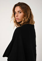 Poncho 4 Fils Meryl - Black - 100% 4-Ply Cashmere