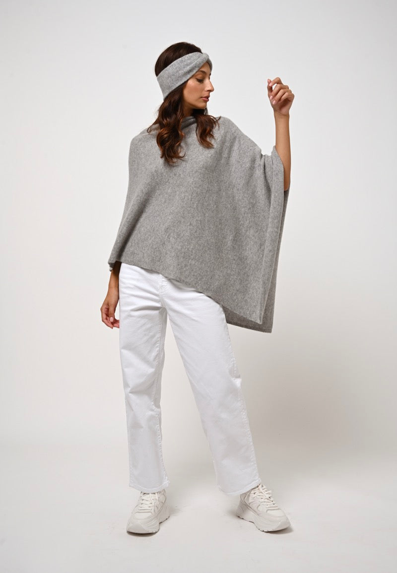 Poncho 4 Fils Meryl - Nuage Chiné - 100% Cachemire 4 Fils - Femme