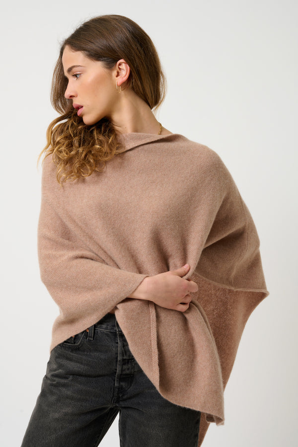 Poncho 4 Fils - Meryl - Camel Chiné