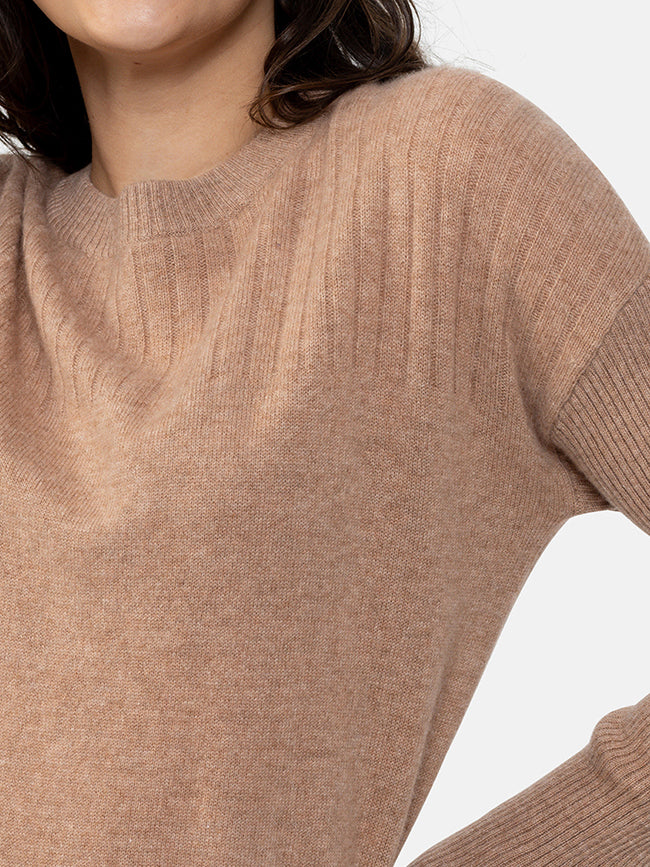 Round-Neck Jumper - Daria - Brown