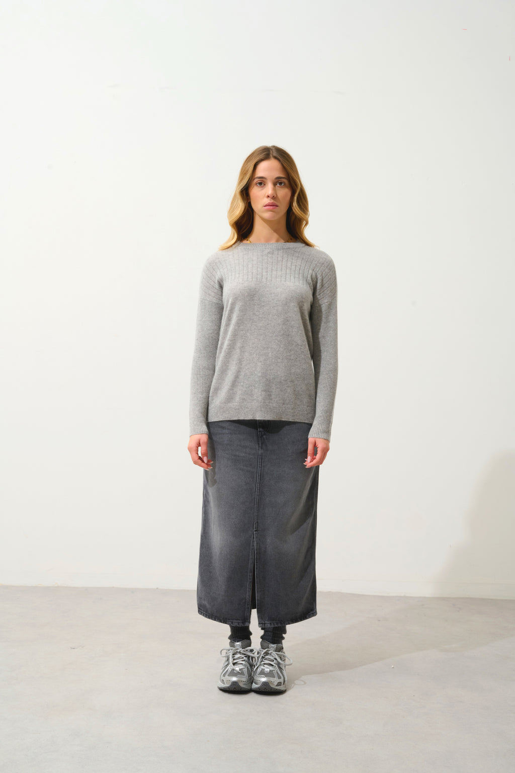 Round-Neck Jumper - Daria - Nuage Chiné