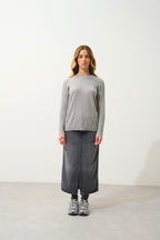Round-Neck Jumper - Daria - Nuage Chiné