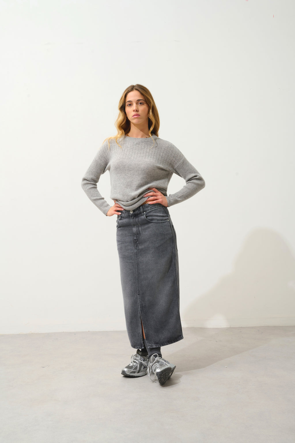 Round-Neck Jumper - Daria - Nuage Chiné