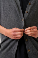 Cardigan Col V Sans Manches - Hugo - Anthracite Chiné