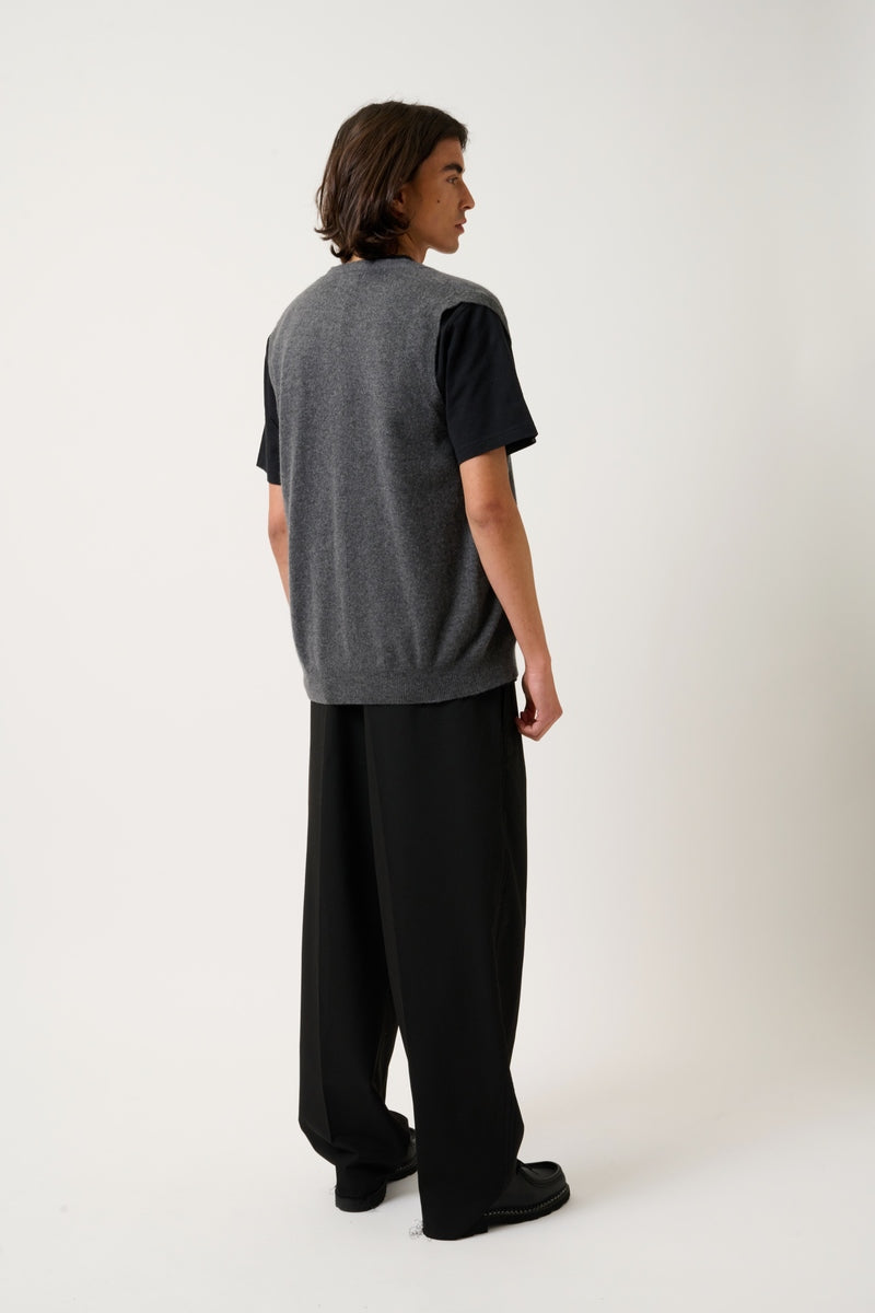 Sleeveless V-Neck Cardigan - Hugo - Anthracite Marl