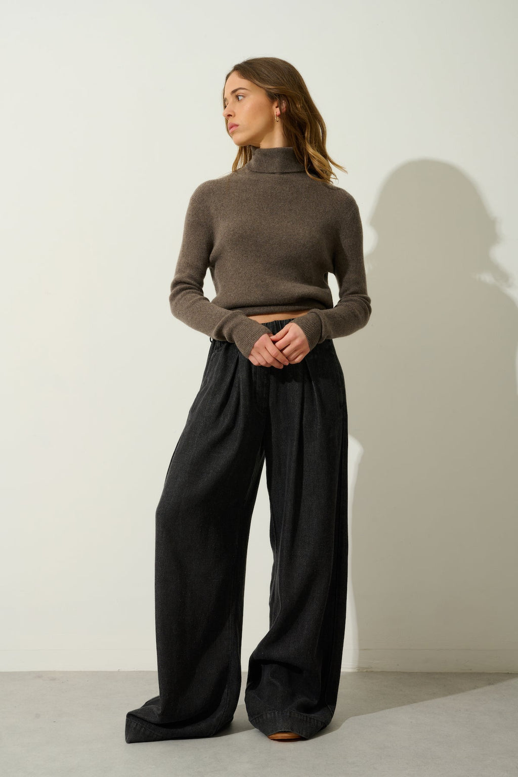 Jersey Cuello Vuelto - Suzie - Taupe Jaspeado