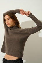 Jersey Cuello Vuelto - Suzie - Taupe Jaspeado