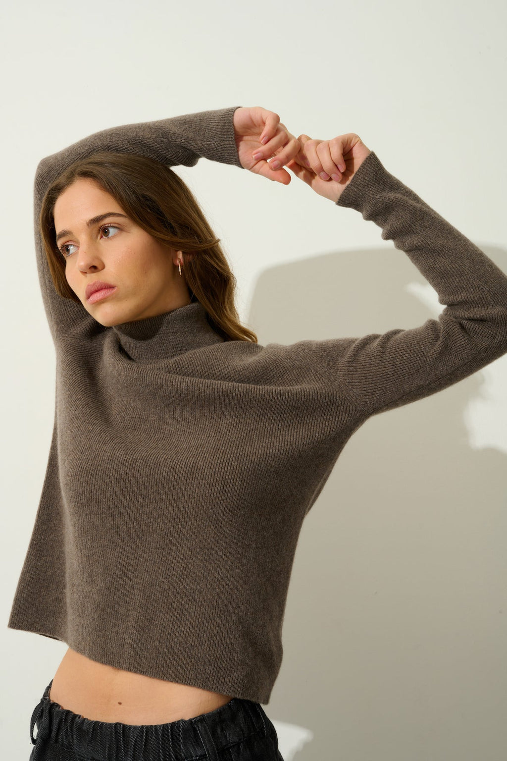 Jersey Cuello Vuelto - Suzie - Taupe Jaspeado