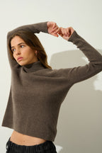 Jersey Cuello Vuelto - Suzie - Taupe Jaspeado