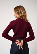 Pull Col Rond Bella - Bordeaux - 100% Cachemire 2 Fils - Femme