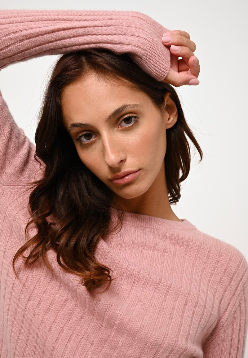 Jersey Cuello Redondo - Bella - Madera De Rose