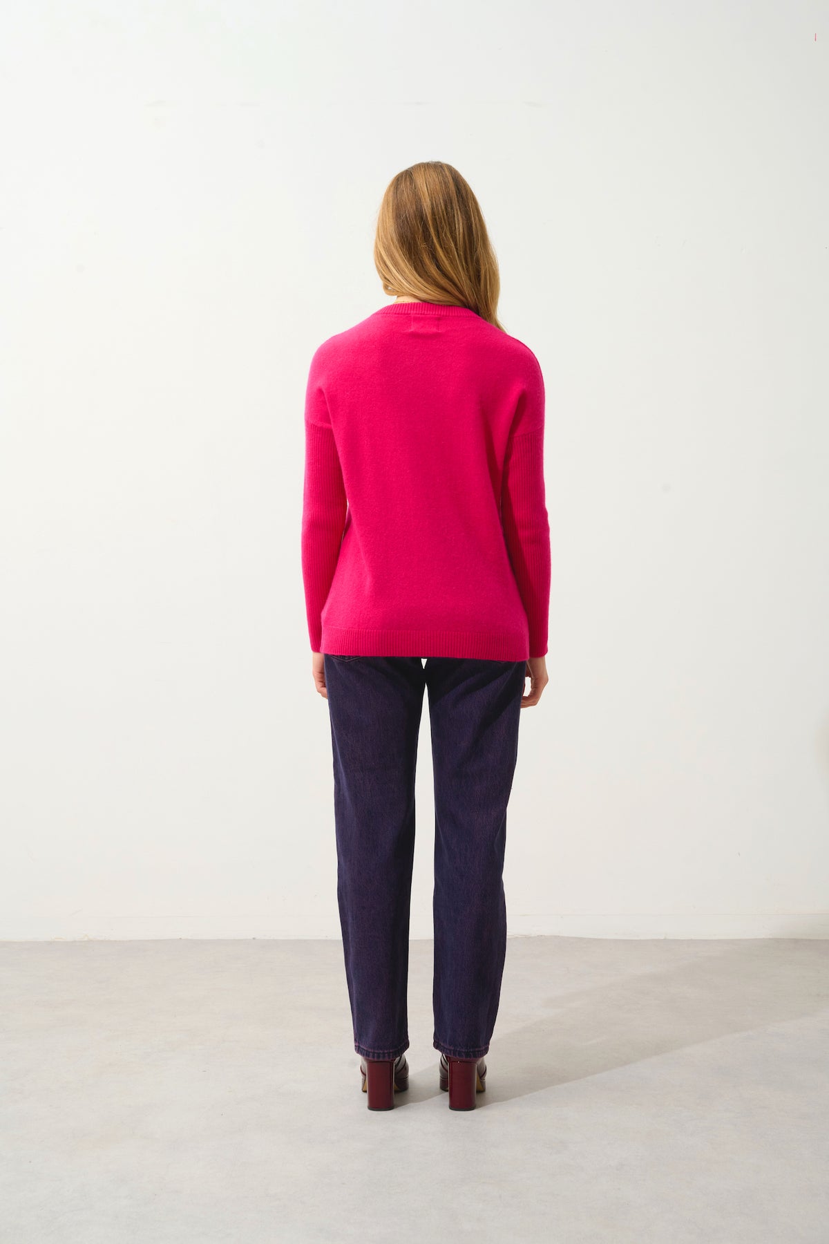 Pull Col Rond - Daria - Fuchsia