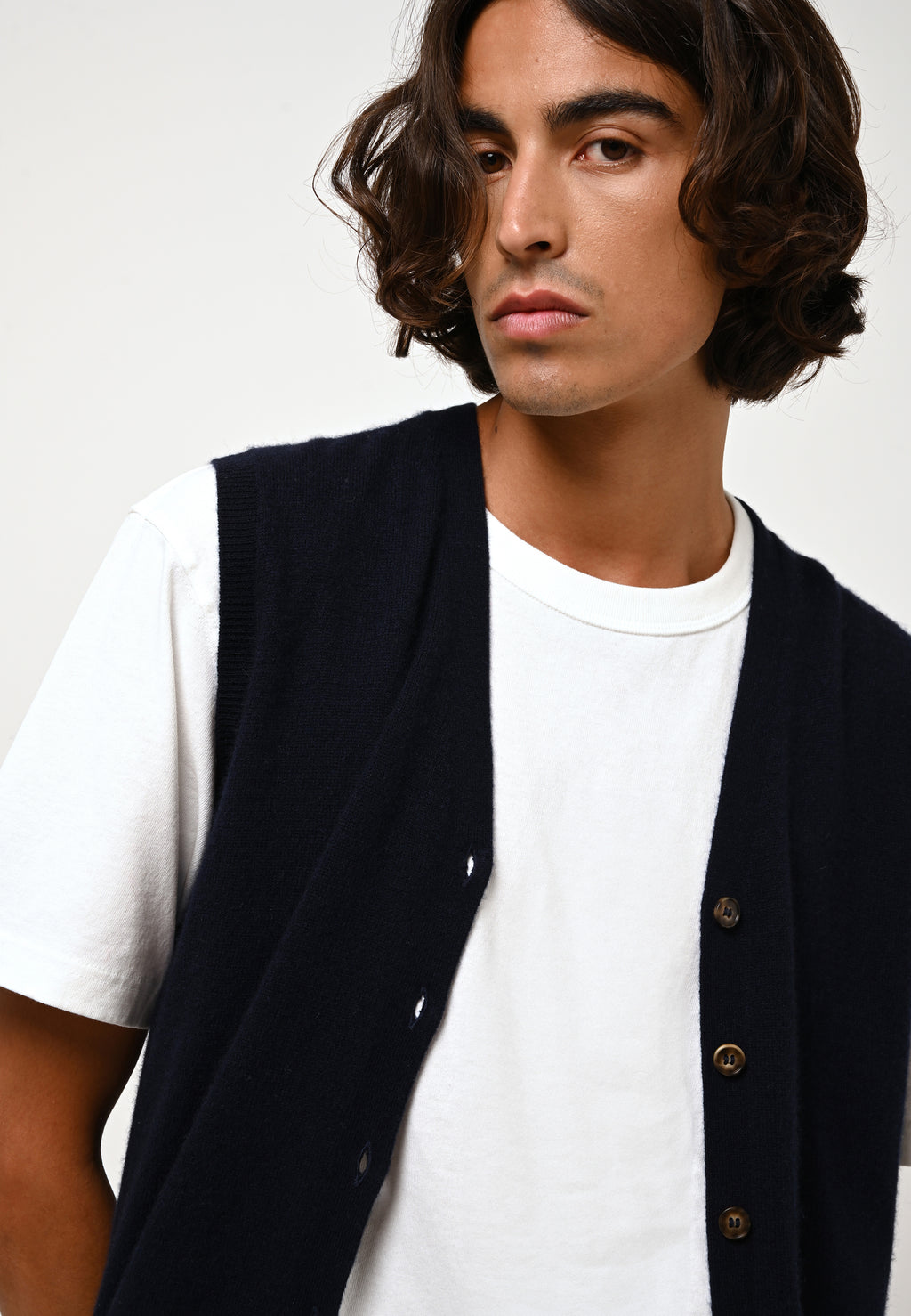Sleeveless V-Neck Cardigan - Hugo - Navy
