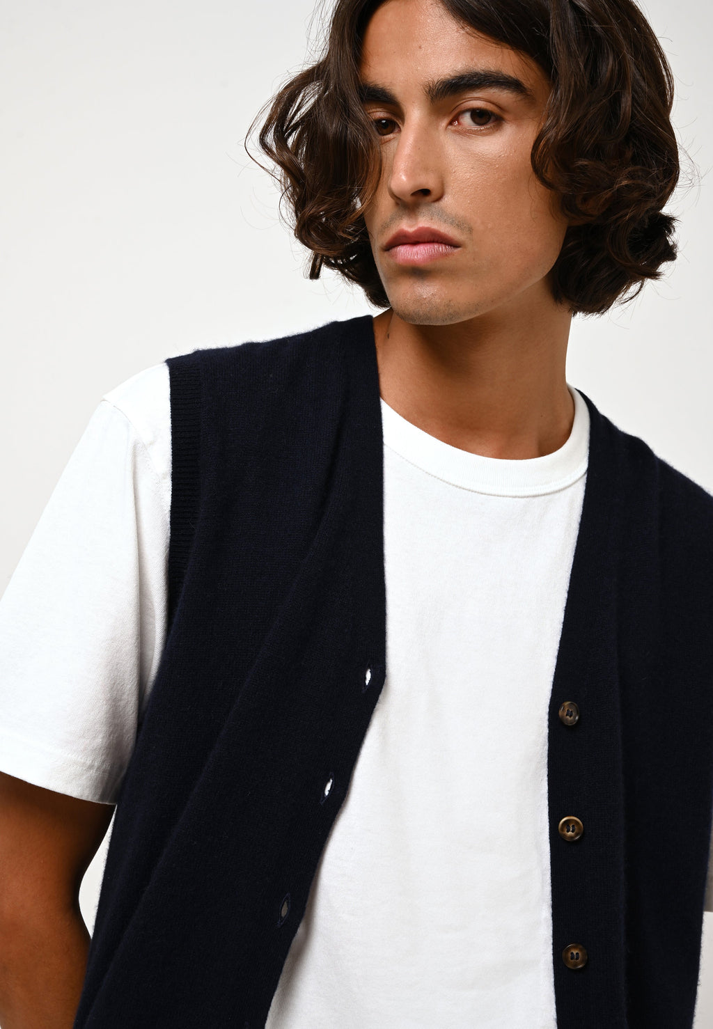 Sleeveless V-Neck Cardigan - Hugo - Navy