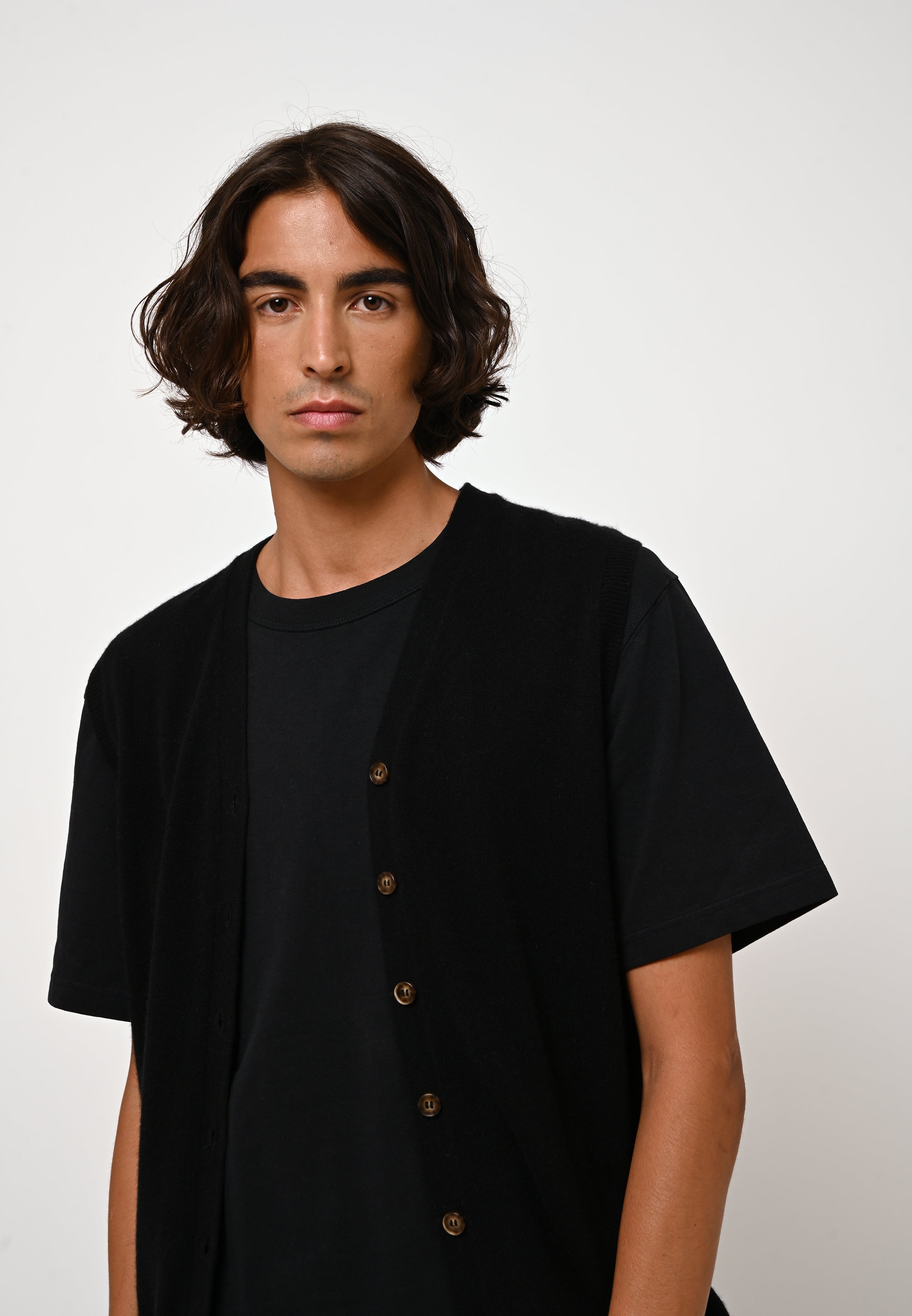 Sleeveless V-Neck Cardigan - Hugo - Black