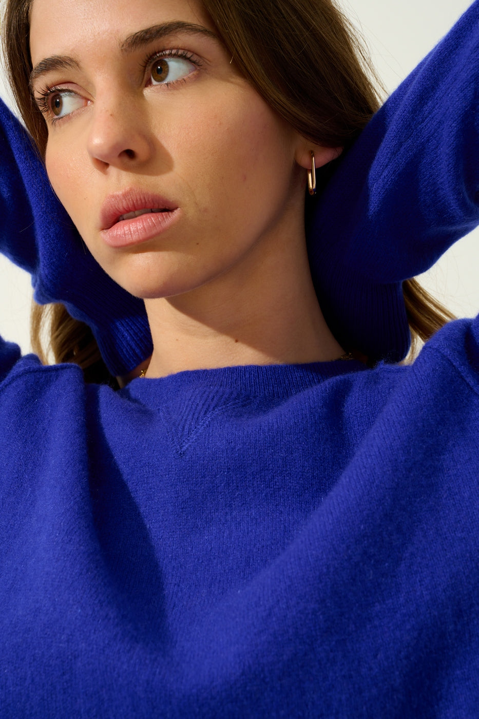 Pull Col Rond Etret - Indigo - Femme