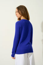Pull Col Rond Etret - Indigo - Femme
