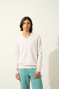 Pull Col V 4 Fils - Victor - Neige